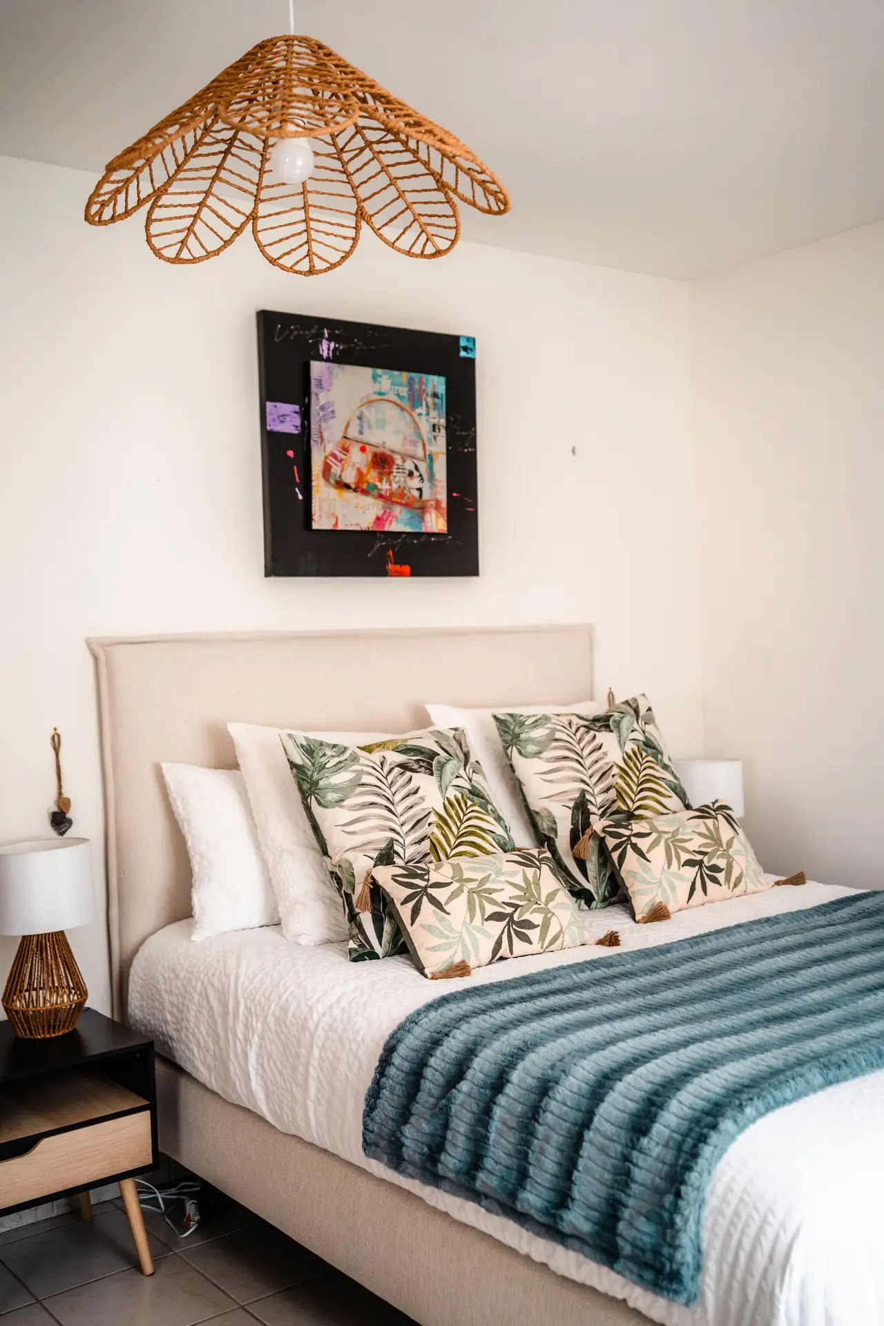 Détail de la chambre bleue
